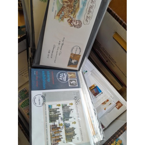 141 - Box of GB Stamp First Day Cover in 2  binders and large quantity of loose approx 14 kg