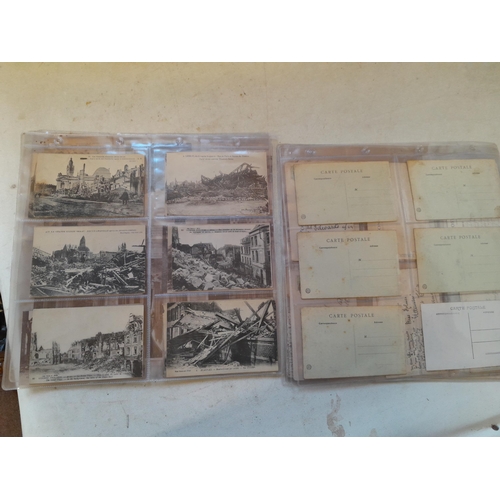 152 - Postcards : French World War I destruction cards and early 20th century comedy cards