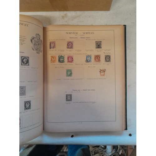 153 - Box of nine stamp albums, pages, loose mint, unmounted and used , an all world collection approx 10 ... 