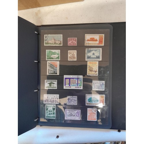 153 - Box of nine stamp albums, pages, loose mint, unmounted and used , an all world collection approx 10 ... 