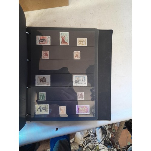 153 - Box of nine stamp albums, pages, loose mint, unmounted and used , an all world collection approx 10 ... 