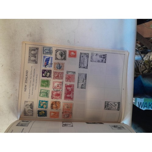 153 - Box of nine stamp albums, pages, loose mint, unmounted and used , an all world collection approx 10 ... 