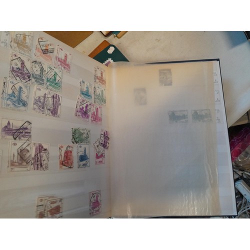 153 - Box of nine stamp albums, pages, loose mint, unmounted and used , an all world collection approx 10 ... 