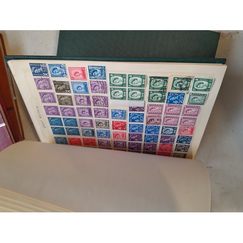 157 - Stamps of GB mainly used in five albums and three stock books with a folder of PHQ cards approx 11 k... 