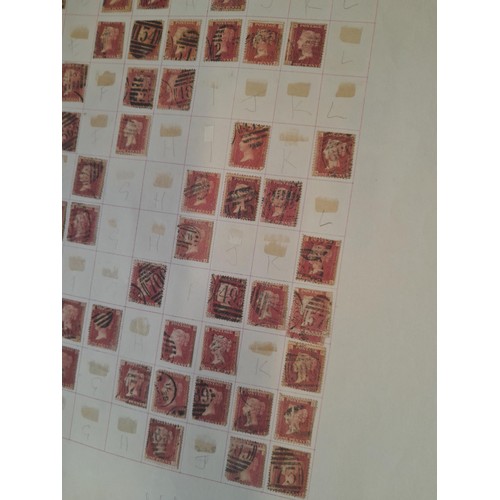 175 - Stamps : part plate reconstruction of plate 189 for 1d reds (133) cat £1131