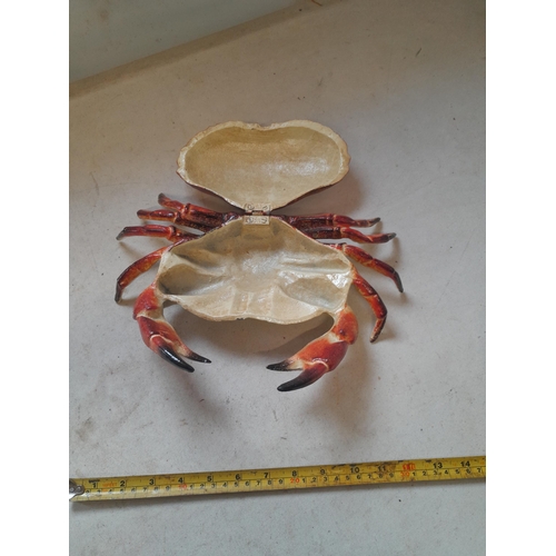 199 - Cast iron crab ornament with hinged lid