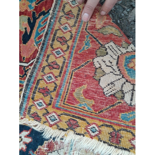 100A - Early 20th century Persian hand woven rug, note wear at one end, good quality rug 180 cms x 150 cms