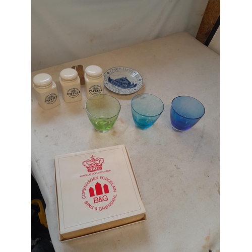 95 - Coloured and other glassware and pottery