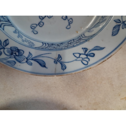 210 - 4 x 19th century Chinese blue and white plates note frits and hairlines