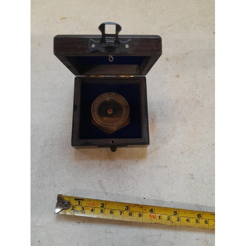 228 - Antique style compass in hardwood box