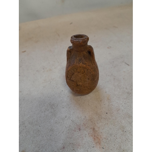 252 - Antique pottery earthenware flask , probably South East Asian pre 1600