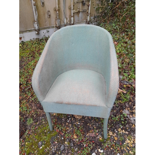 259 - Vintage style metal standard lamp , vintage basket chair and laundry basket & trunk