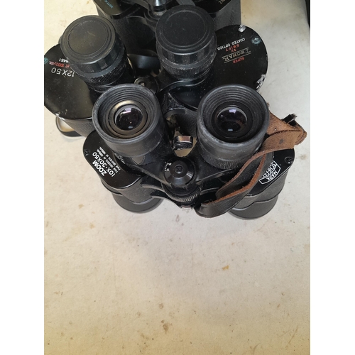 185 - 4 x pairs of binoculars : Scheffel zoom, Swift Tecnar 12 x 50, Prinz 8 x 40