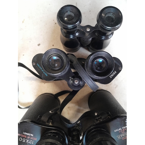 185 - 4 x pairs of binoculars : Scheffel zoom, Swift Tecnar 12 x 50, Prinz 8 x 40