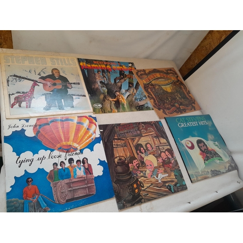 214 - Various LP vinyl record albums : John & Linda Thompson, Black Oak Arkansas,  Stephen Stills, Cat Ste... 