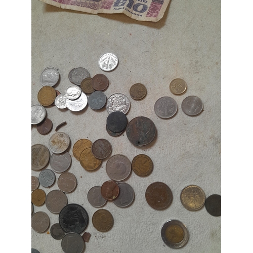 368 - Coins UK and foreign, no silver and banknotes from circ.
