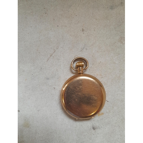 432 - Early 20th century gold plated full hunter pocket watch for spares repair by Wagstaff in Dennison ca... 