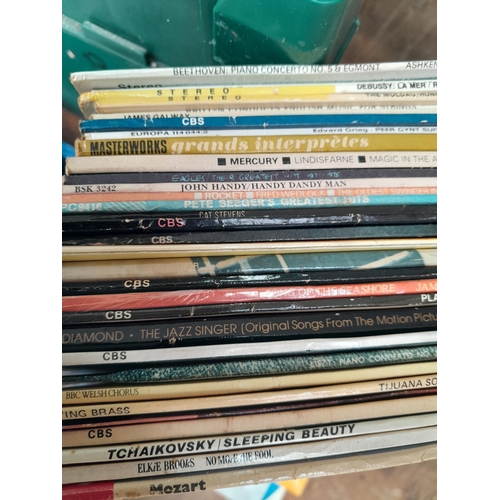 469 - 3 x Boxes of mixed theme records, Classical some stereo press noticed, some singer song writer notic... 