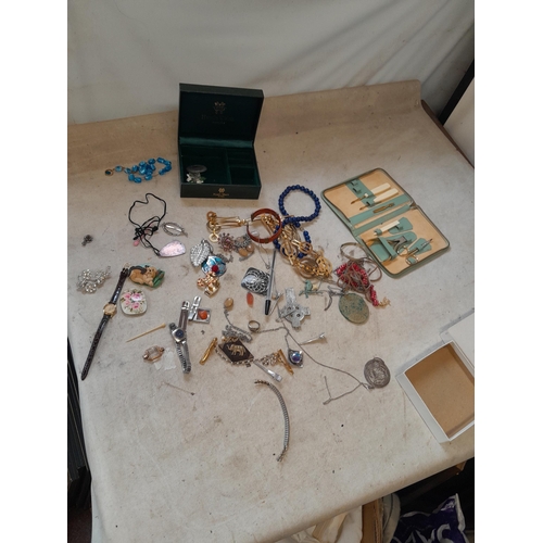 473 - Assorted costume jewellery, small amount of silver noticed