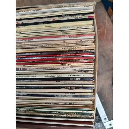 469 - 3 x Boxes of mixed theme records, Classical some stereo press noticed, some singer song writer notic... 