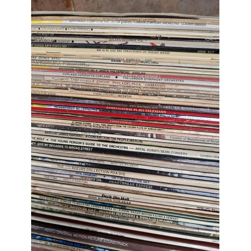 469 - 3 x Boxes of mixed theme records, Classical some stereo press noticed, some singer song writer notic... 