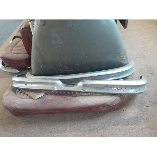 35 - Chrome bumper and bonnet and seats & incomplete exhaust probably from a Jaguar