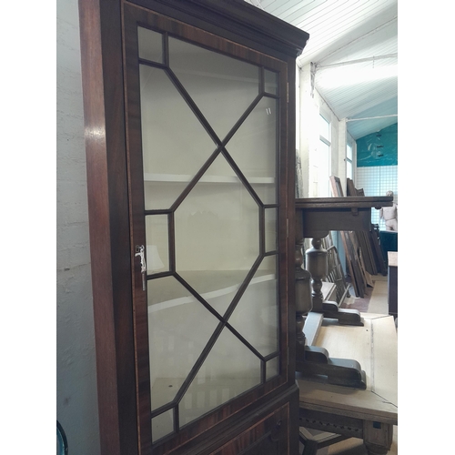 45 - Edwardian inlaid mahogany corner cupboard