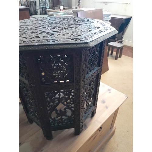 53 - Late 19th / early 20th  century carved Indian tea table