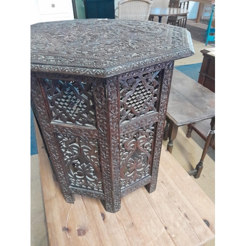 53 - Late 19th / early 20th  century carved Indian tea table