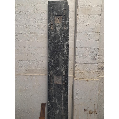 66 - Regency mirror frame, slate overmantel and tile back