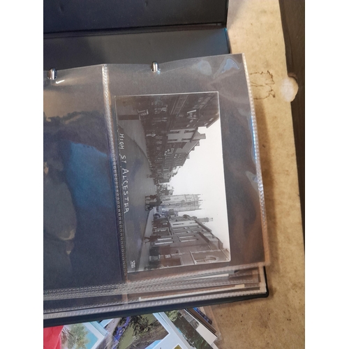 241 - Postcards : empty albums, card sleeves, postcards of Lynmouth, Alcaster and environs, political figu... 