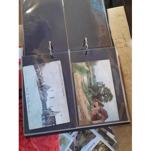 241 - Postcards : empty albums, card sleeves, postcards of Lynmouth, Alcaster and environs, political figu... 