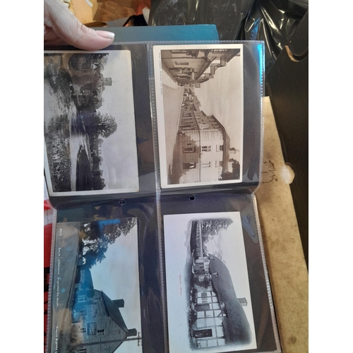 241 - Postcards : empty albums, card sleeves, postcards of Lynmouth, Alcaster and environs, political figu... 