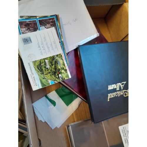 241 - Postcards : empty albums, card sleeves, postcards of Lynmouth, Alcaster and environs, political figu... 