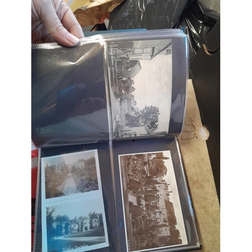 241 - Postcards : empty albums, card sleeves, postcards of Lynmouth, Alcaster and environs, political figu... 