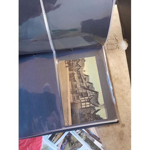241 - Postcards : empty albums, card sleeves, postcards of Lynmouth, Alcaster and environs, political figu... 