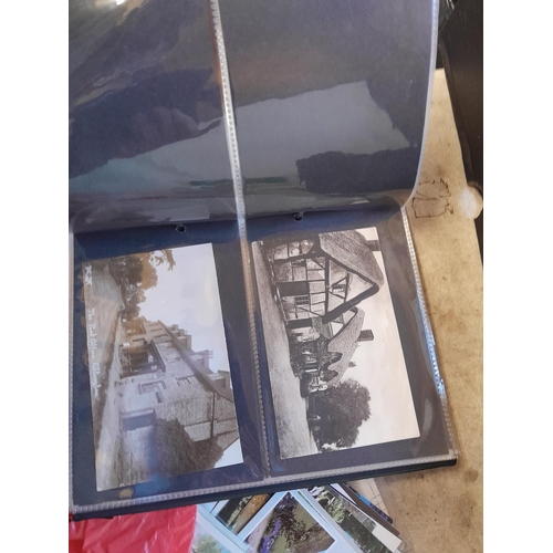 241 - Postcards : empty albums, card sleeves, postcards of Lynmouth, Alcaster and environs, political figu... 