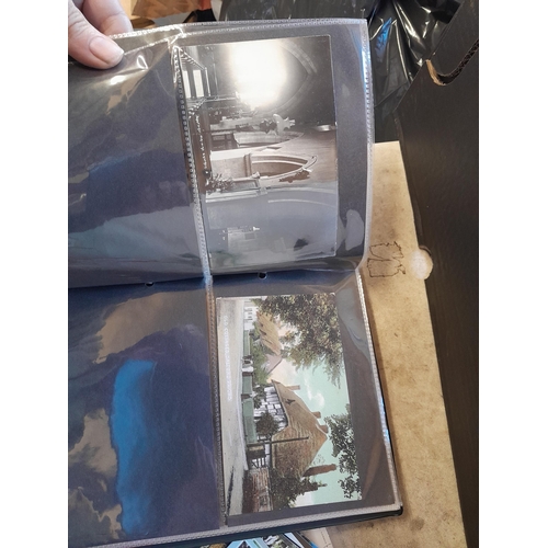 241 - Postcards : empty albums, card sleeves, postcards of Lynmouth, Alcaster and environs, political figu... 