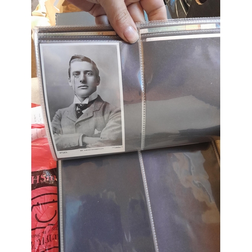 241 - Postcards : empty albums, card sleeves, postcards of Lynmouth, Alcaster and environs, political figu... 