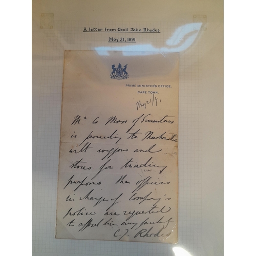 Ephemera : David Livingstone signature (Explorer), Cecil Rhodes letter ...