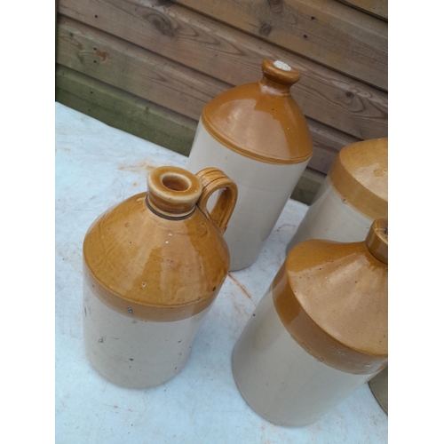 3 - Vintage non advertising stoneware flagons