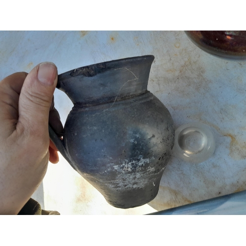 18 - Studio pottery and other items, Chinese style crackle glaze vase