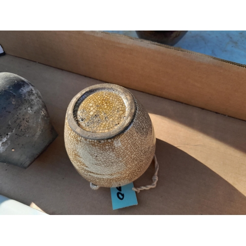 18 - Studio pottery and other items, Chinese style crackle glaze vase