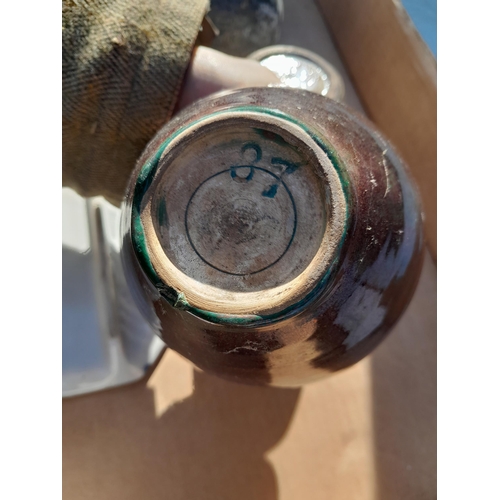 18 - Studio pottery and other items, Chinese style crackle glaze vase