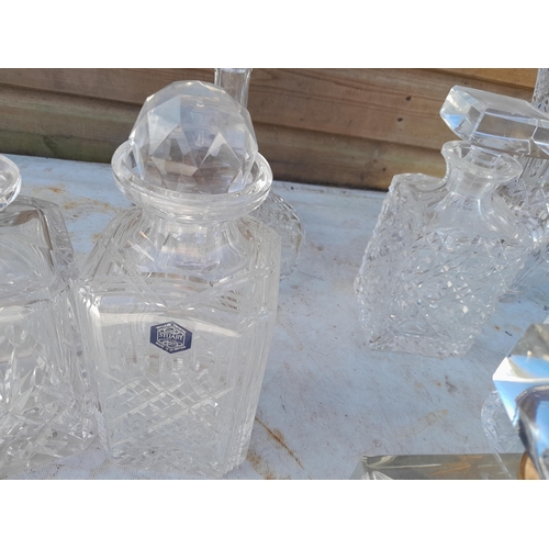 20 - Cut glass decanters