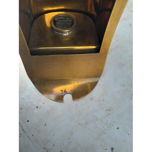 53 - Vintage brass bulkhead lamp, vintage style table lamp, copper hot water bottle