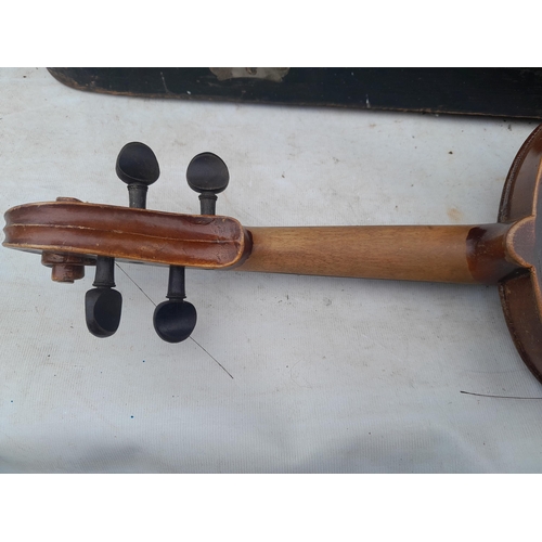 62 - Early 20th century Czechoslovakian students violin in wooden case