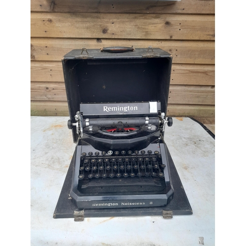 63 - Vintage Remington Noiseless Type 8 typewriter in hard case