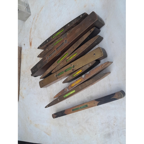 68 - Collection of vintage and antique spirit levels : Rabone and others