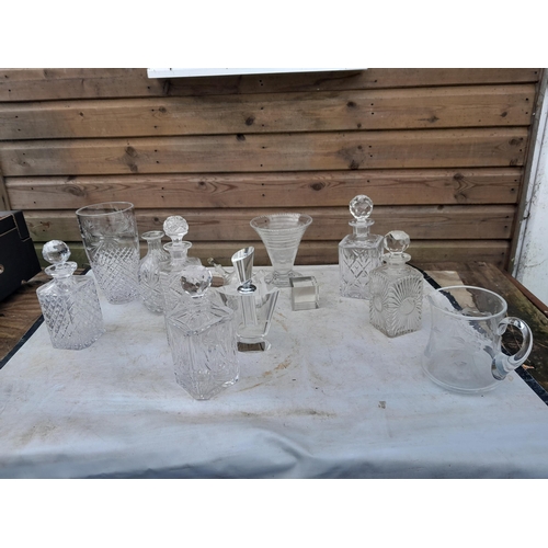 68A - Cut glass and other decanters etc.
